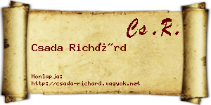 Csada Richárd névjegykártya